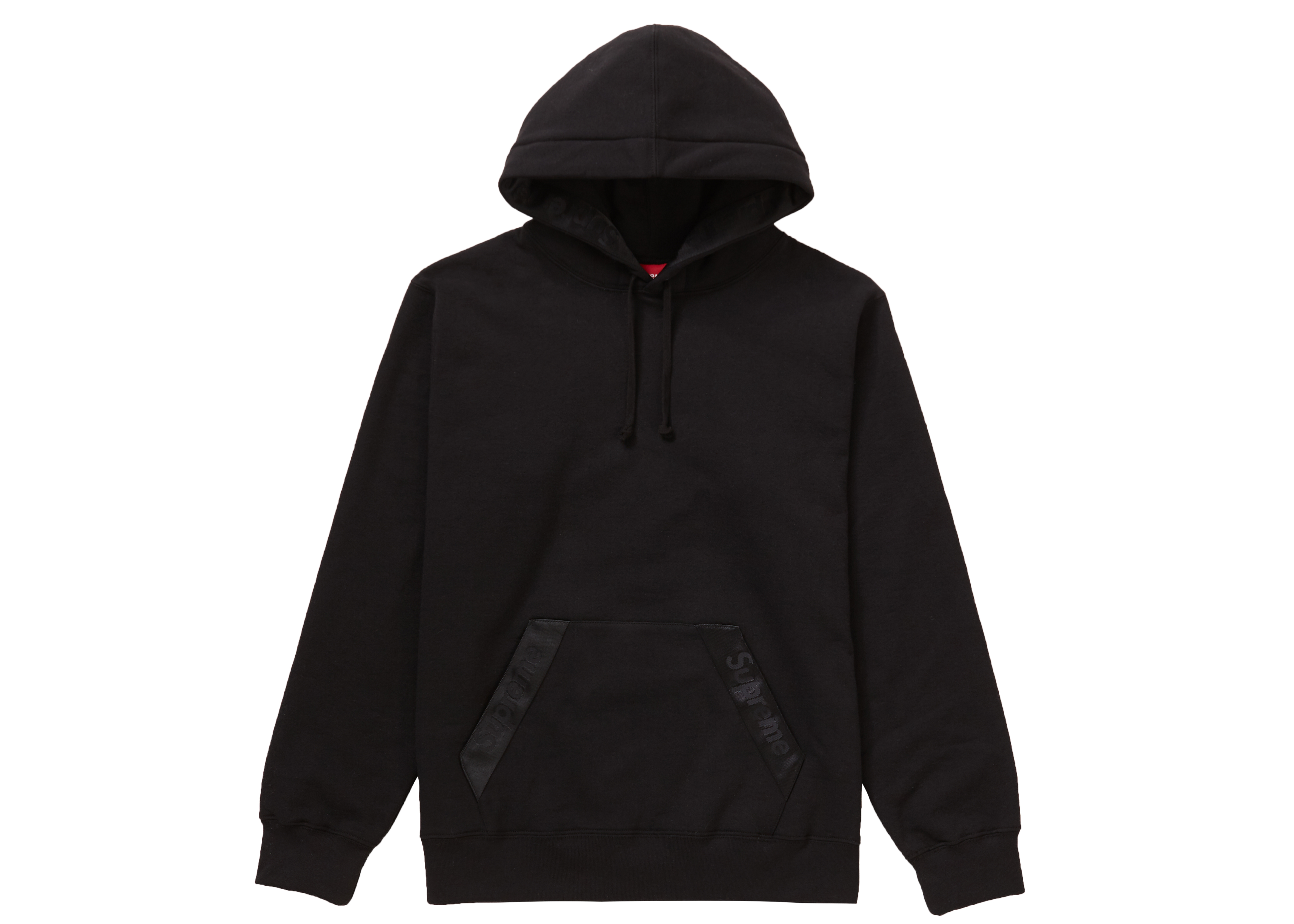 Supreme Tonal Webbing Hooded Sweatshirt Black