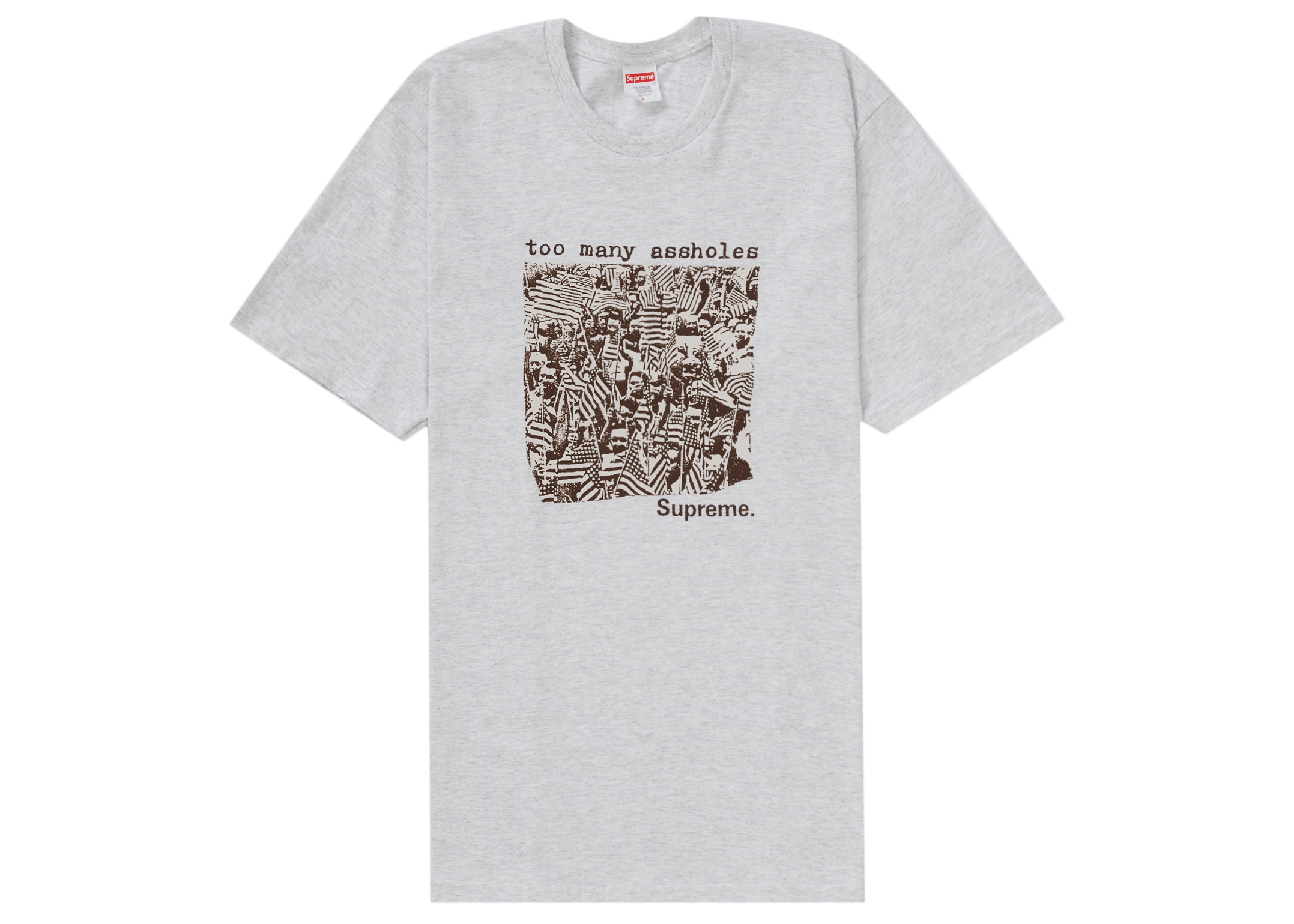 Supreme Too Many Assholes Tee Ash Grey