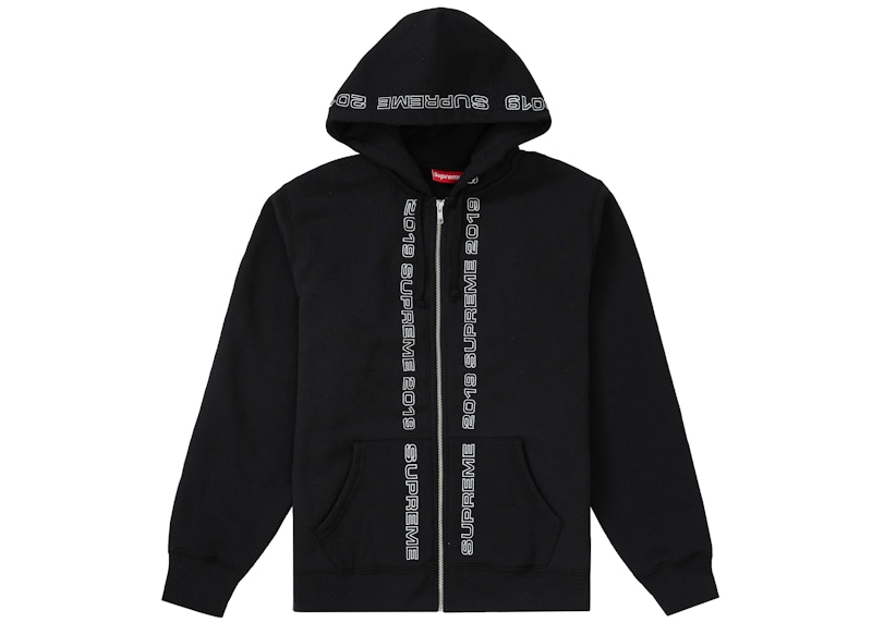 Supreme Topline Zip Up Sweatshirt Black Men's - SS19 - US