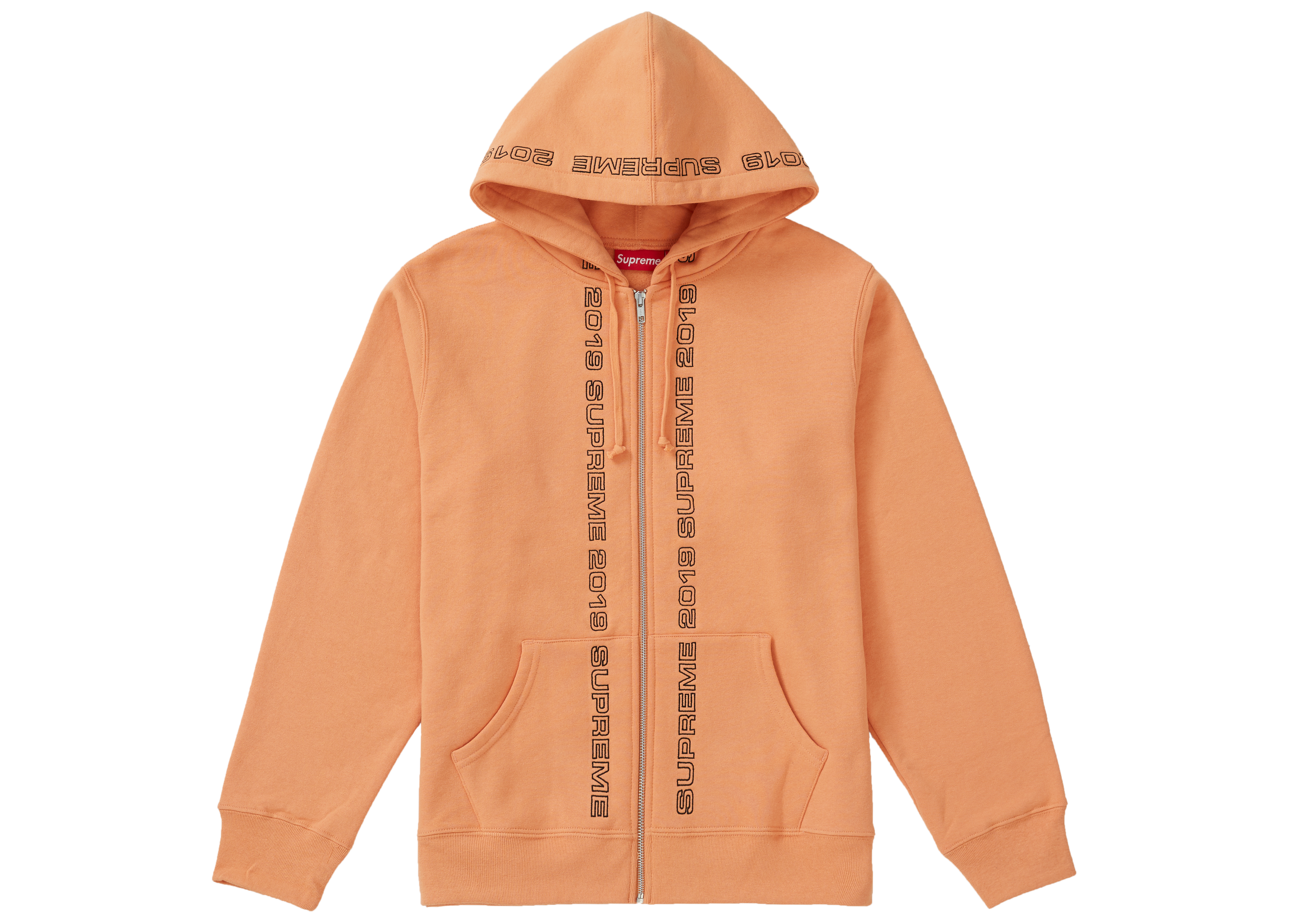 Supreme Topline Zip Up Sweatshirt Pale Orange メンズ - SS19 - JP