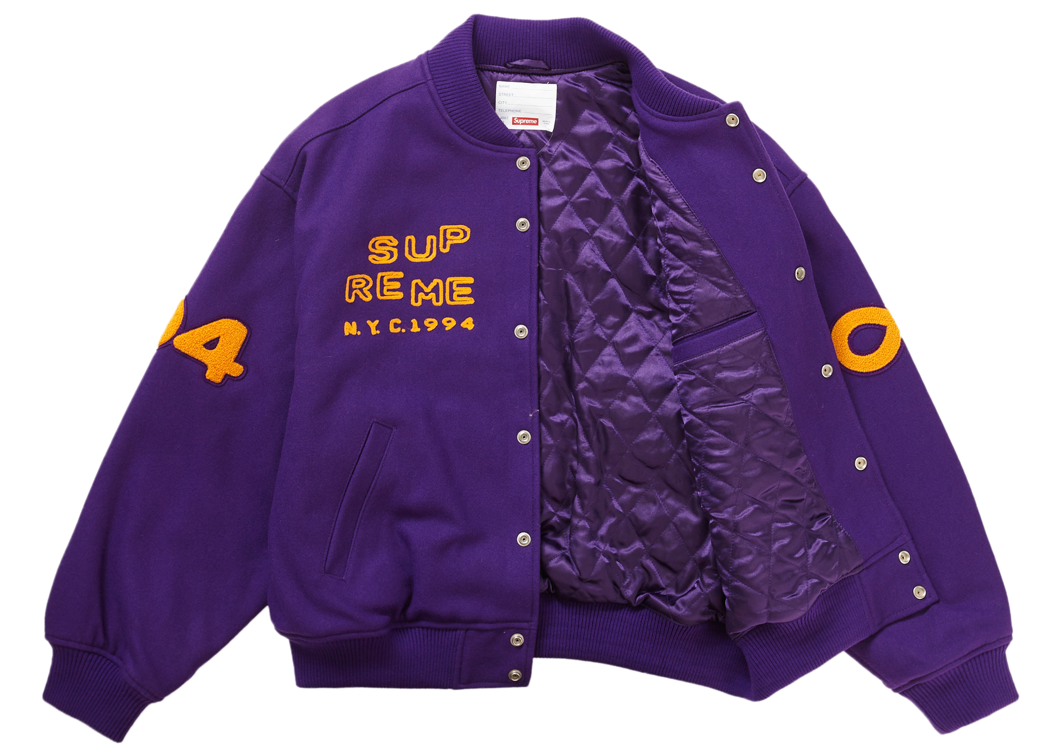 Supreme Tourist Varsity Jacket Purple Men's - SS23 - GB