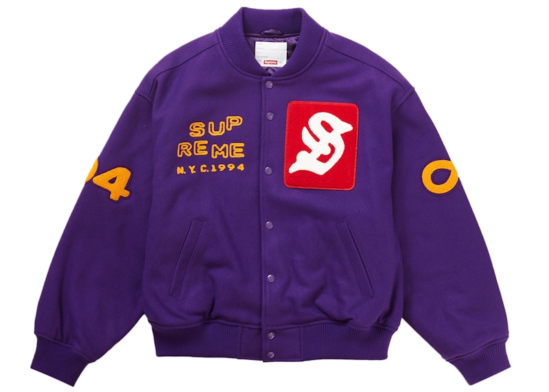 Supreme Tourist Varsity Jacket Purple Men's - SS23 - US