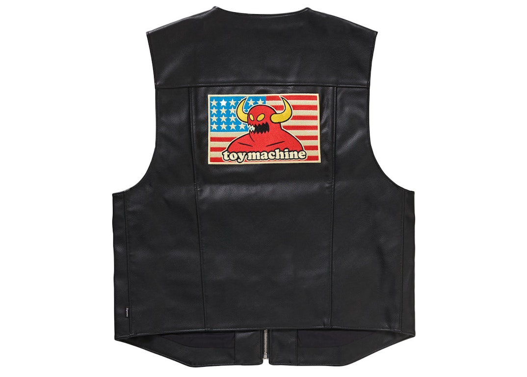 Pre-owned Supreme Toy Machine Faux Leather Vest Black