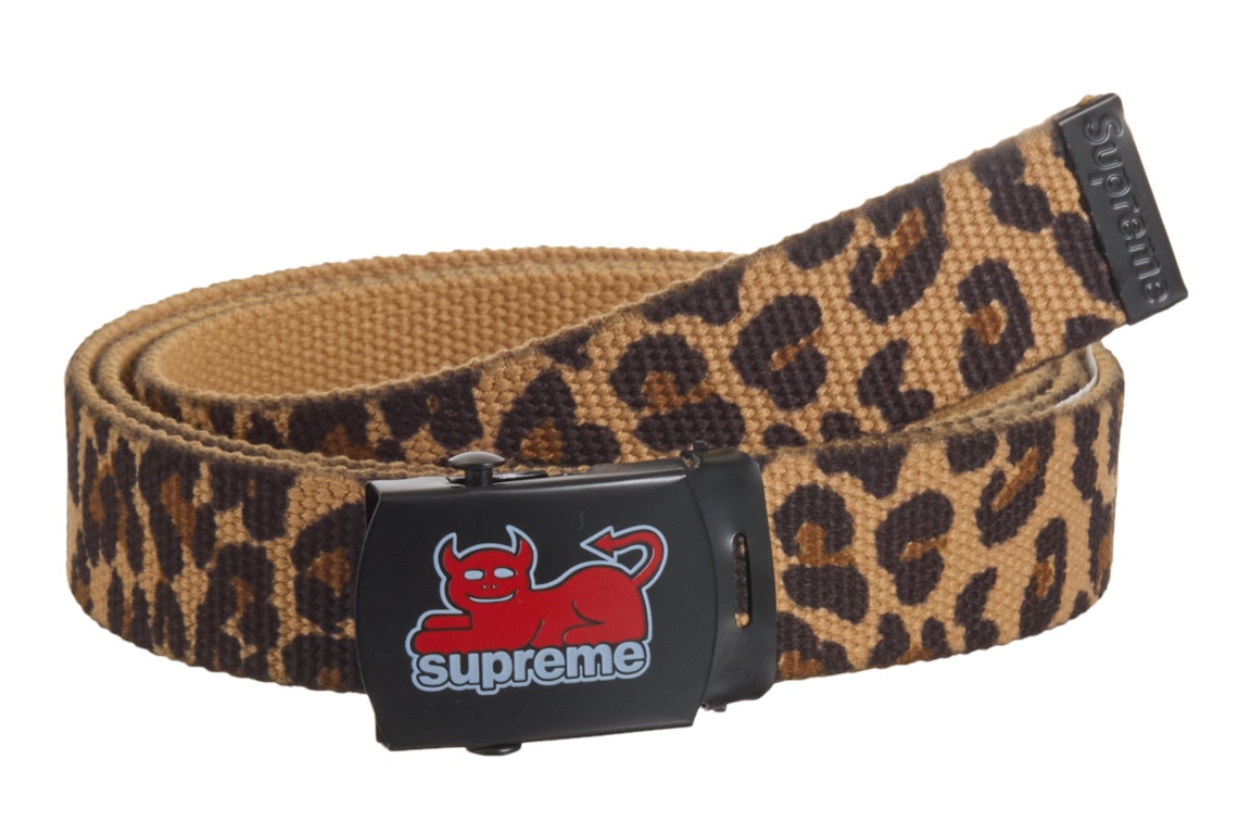 Pre-owned Supreme Toy Machine Webbing Belt Leopard