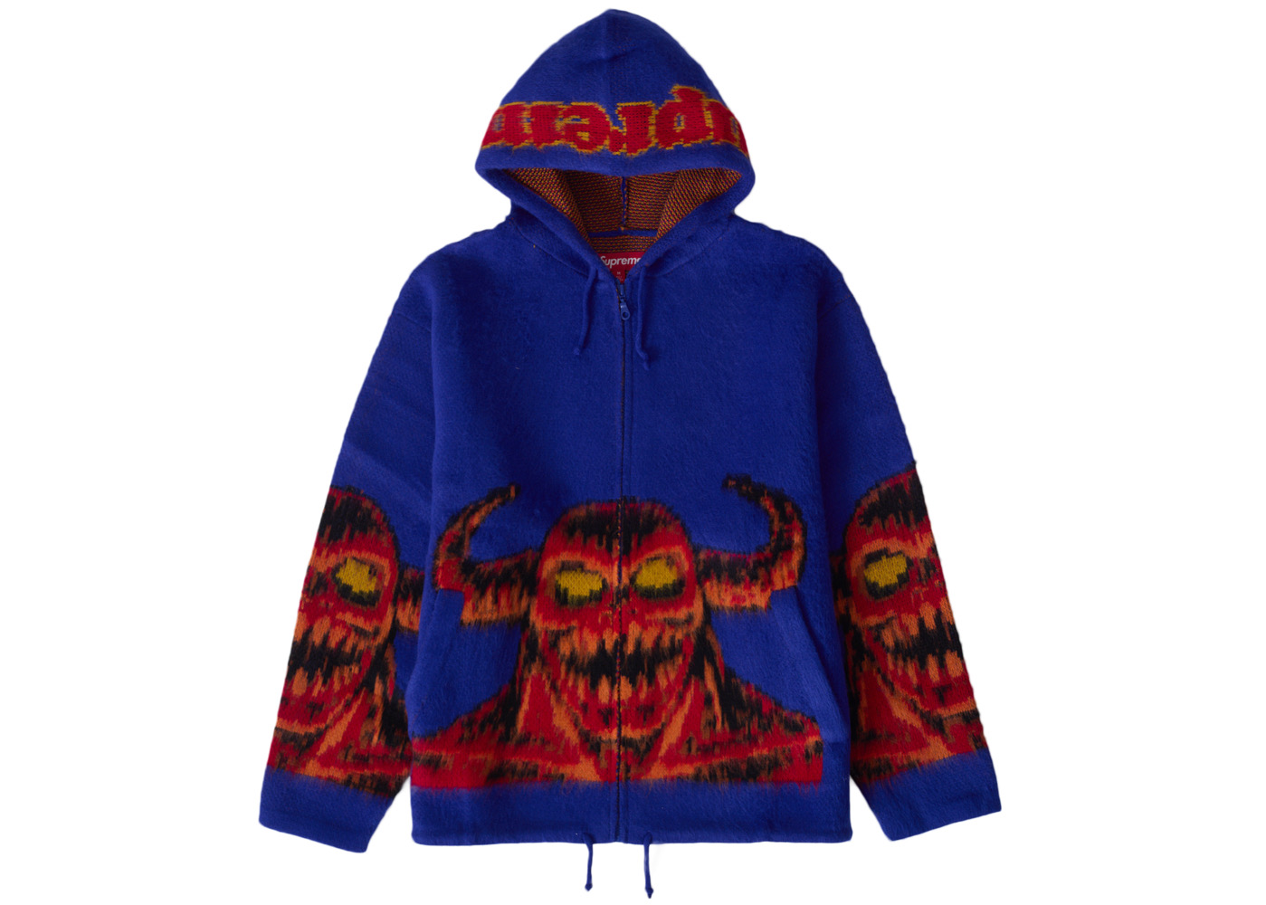 Supreme Toy Machine Zip Up Hooded Sweater Blue