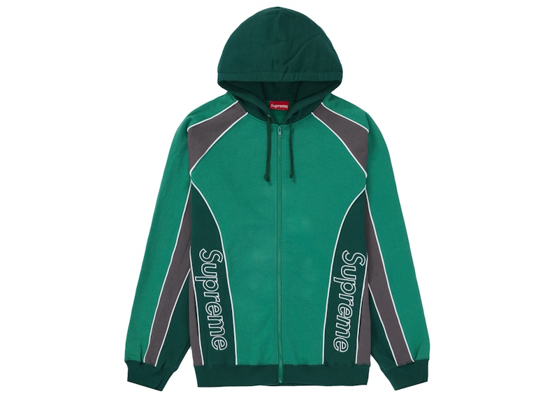 Supreme Track Paneled Zip Up Hooded Sweatshirt Light Pine