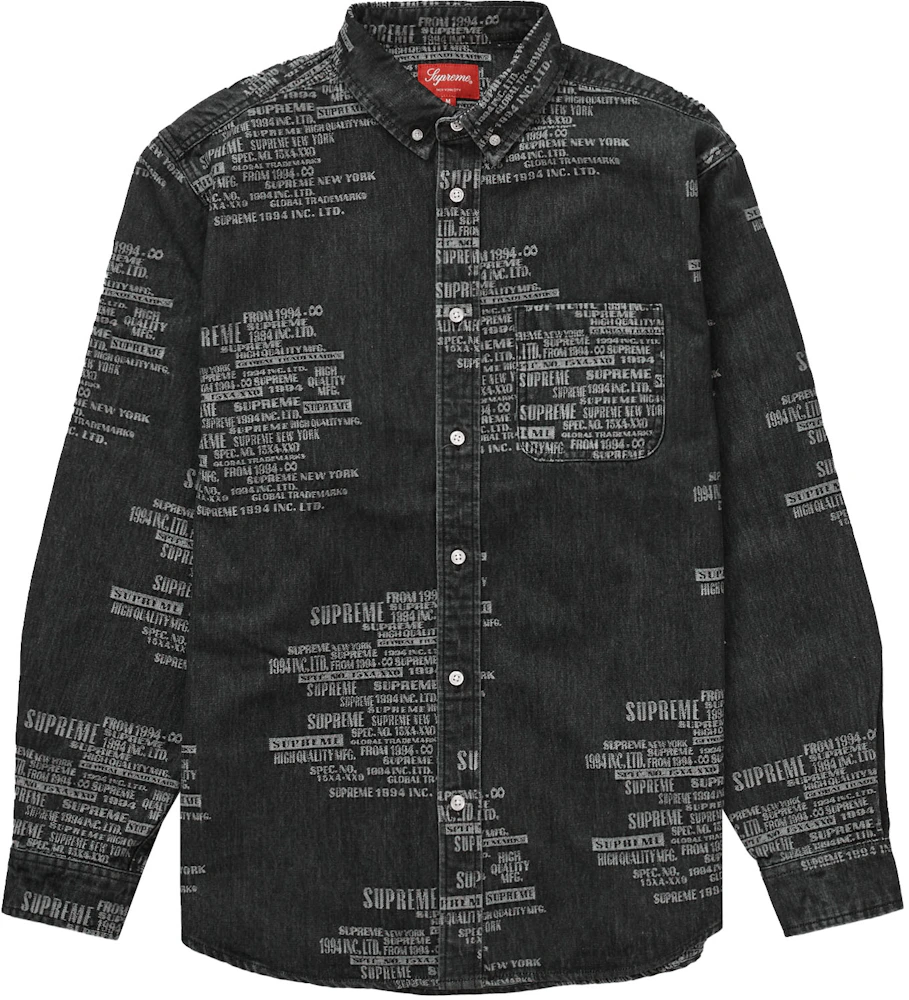 SUPREME Trademark Jacquard Denim Shirt - 'Washed Black' – The Superior Shop
