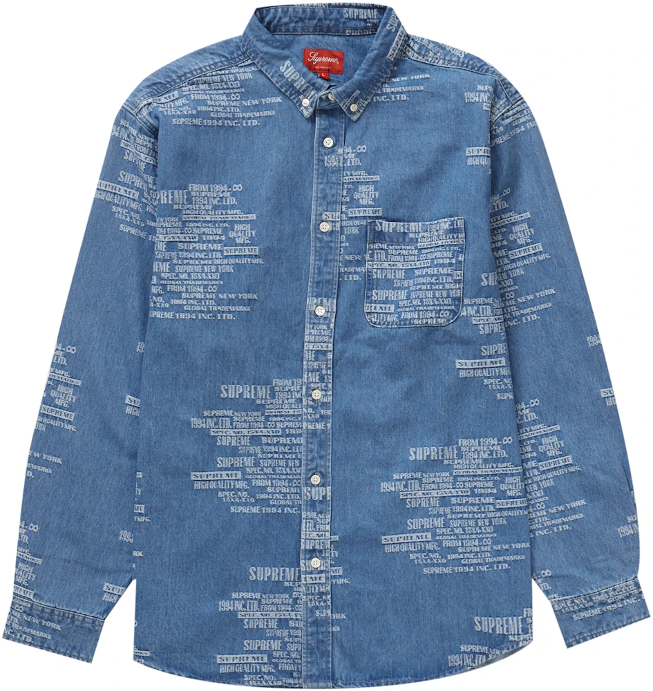 Buy Supreme Trademark Jacquard Denim Shirt 'Washed Blue' - SS23S27 WASHED  BLUE