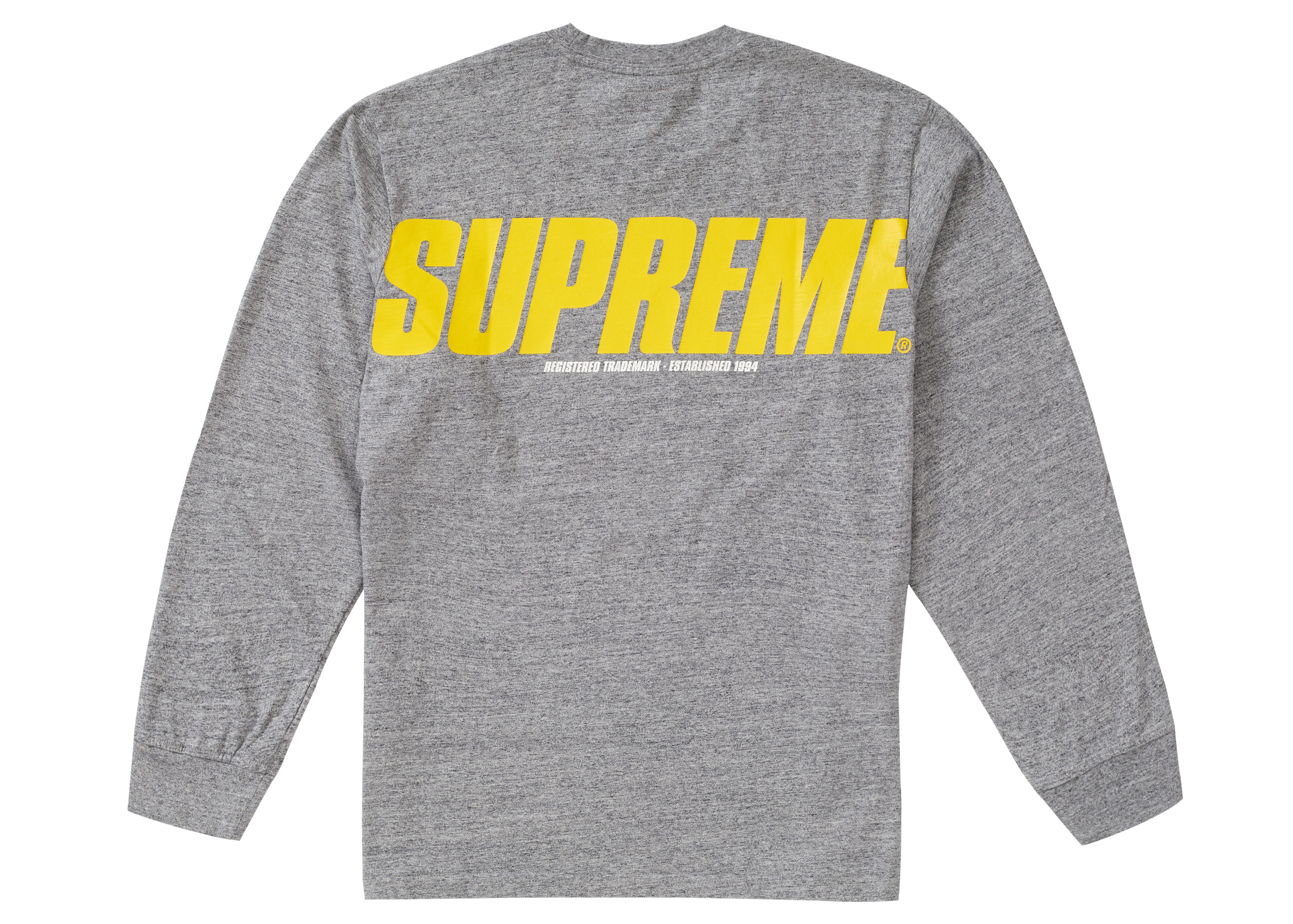 Supreme Trademark L/S Top Heather Grey メンズ - FW19 - JP