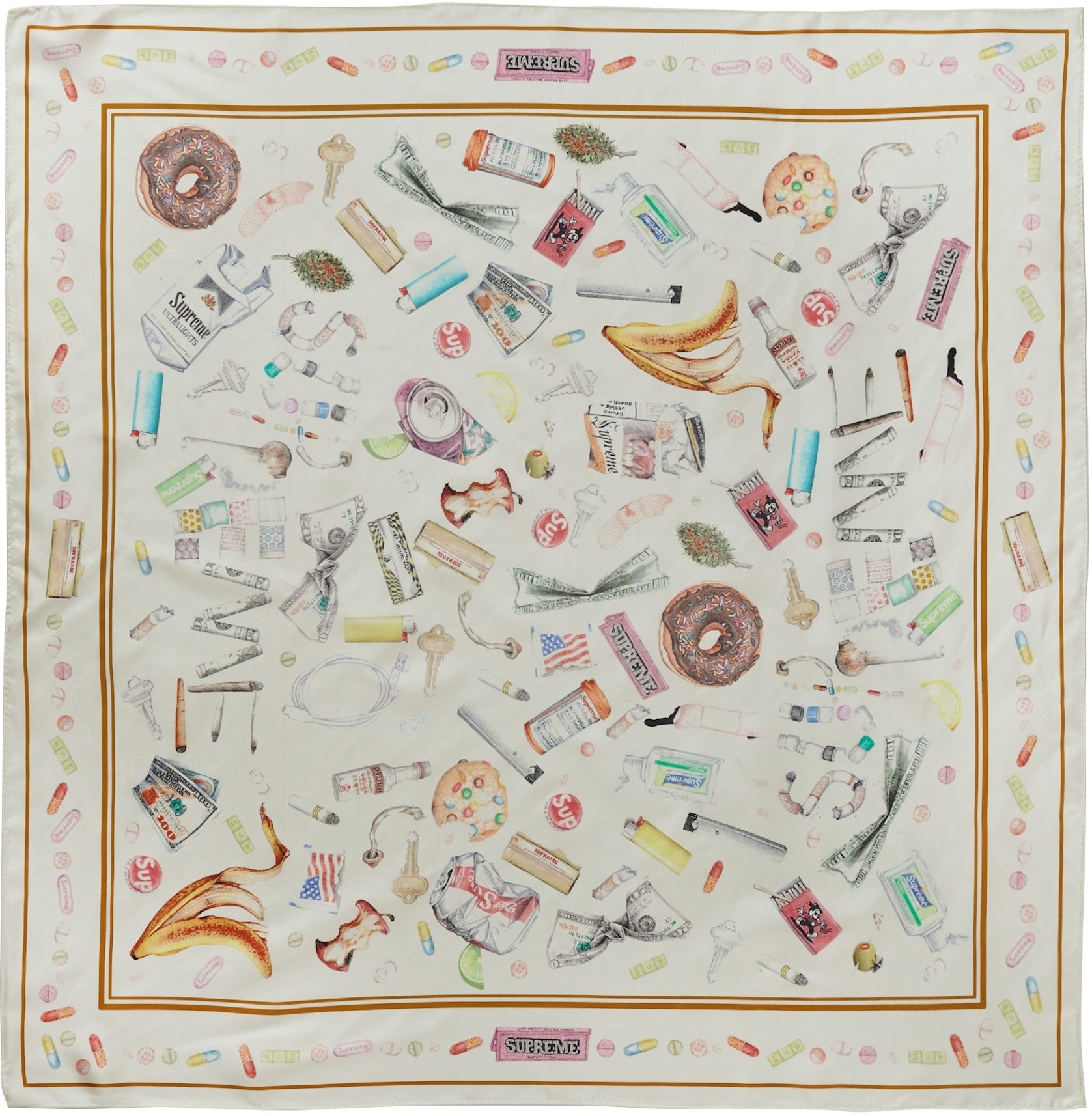 Louis Vuitton Multi-colored Cities Printed Silk Scarf