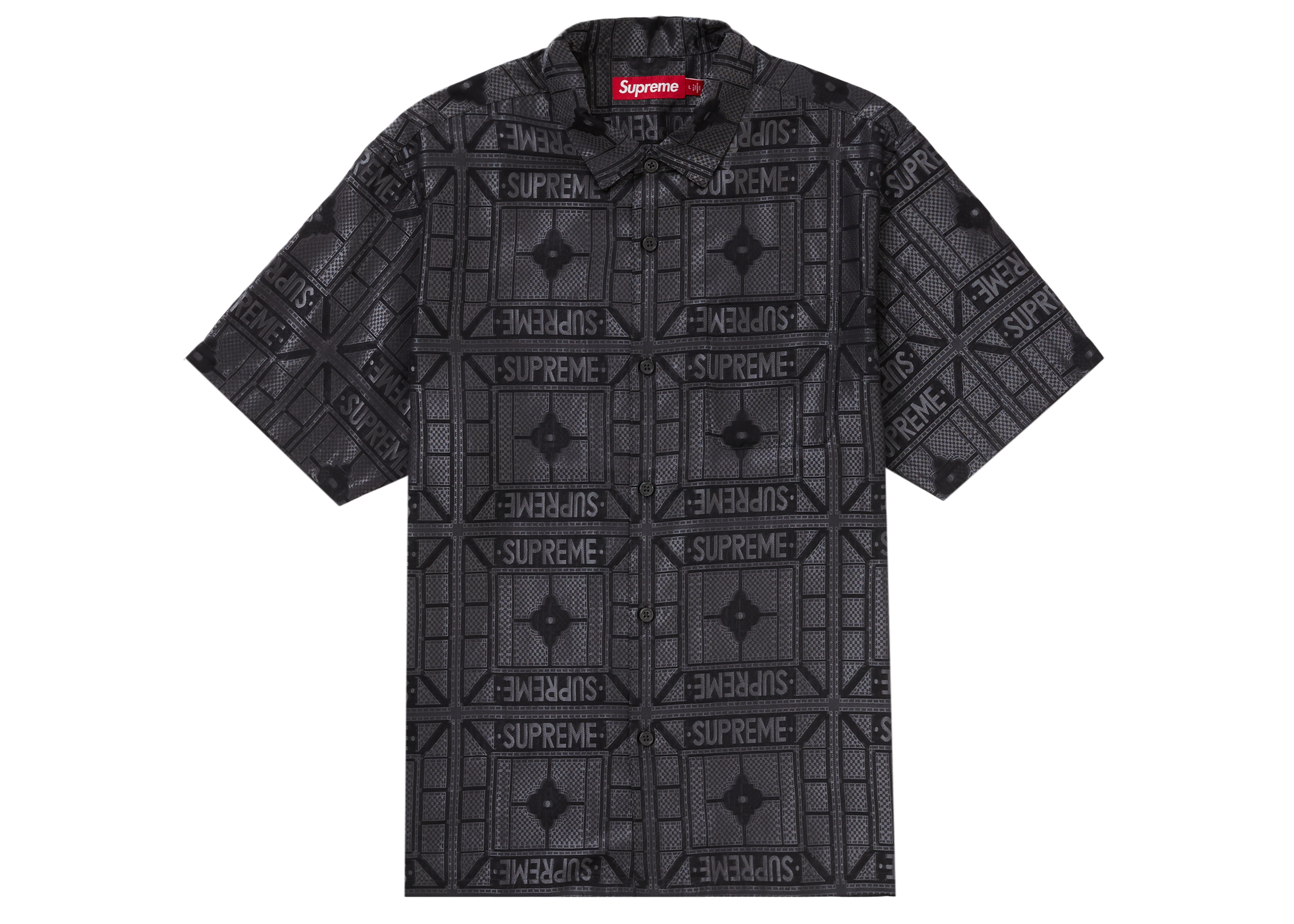 Supreme Tray Jacquard S/S Shirt Black