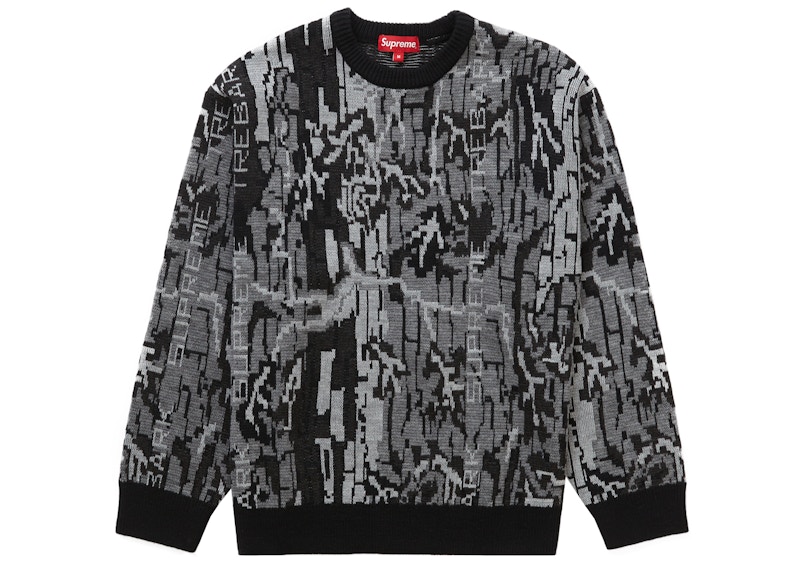 Supreme Trebark Camo Sweater Black