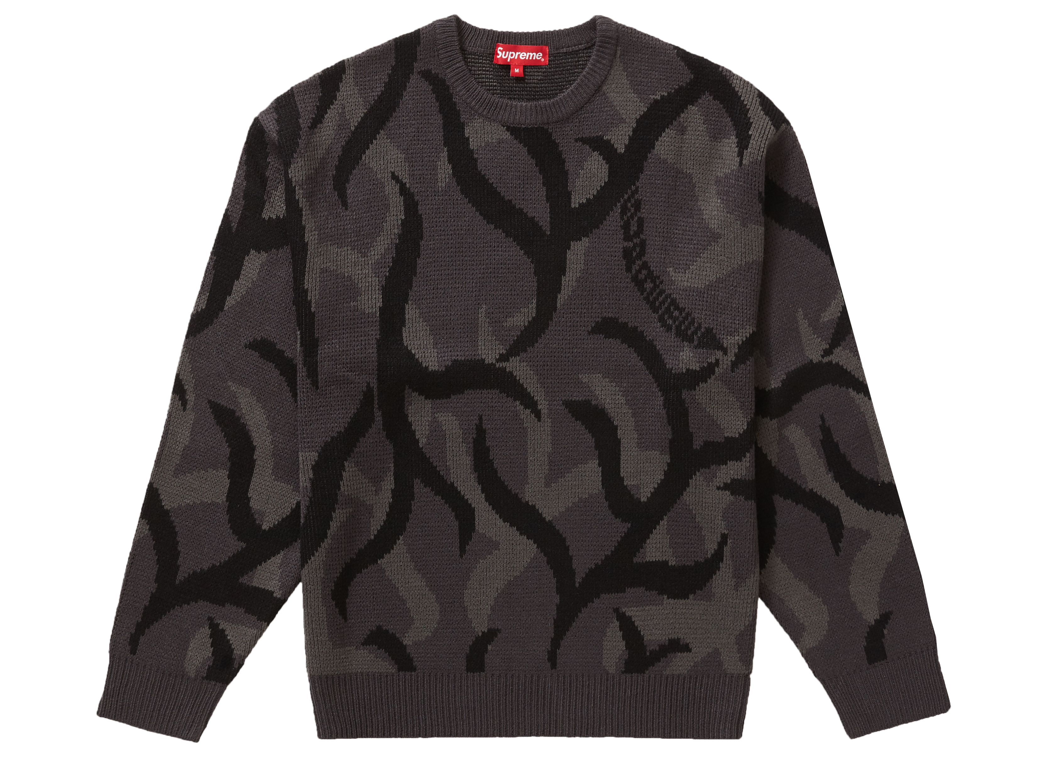 supreme trival camo sweater XL Black-