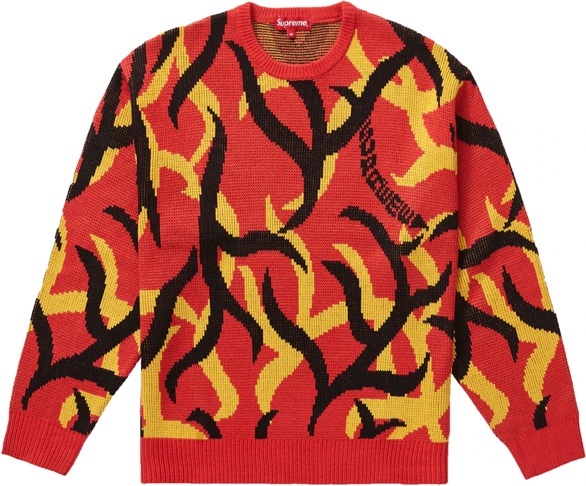 Supreme Tribal Camo Sweater Red Men's - FW19 - US