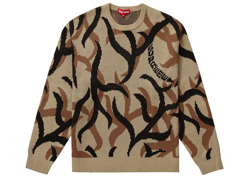 Supreme JUNYA WATANABE CDG MAN Brushed Camo Sweater Olive Men's