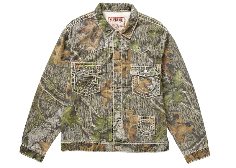 Supreme True Religion Denim Trucker Jacket Mossy Oak Camo Men's