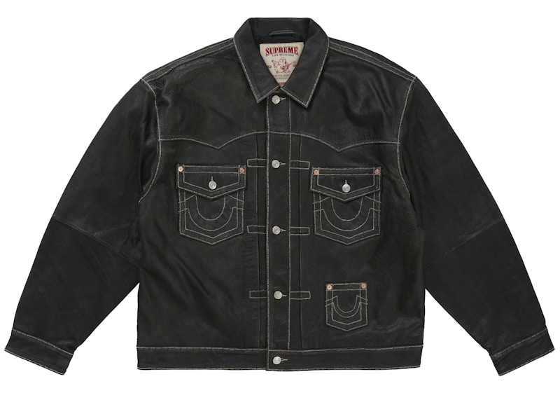 Supreme True Religion Leather Trucker Jacket Black メンズ - FW25 - JP
