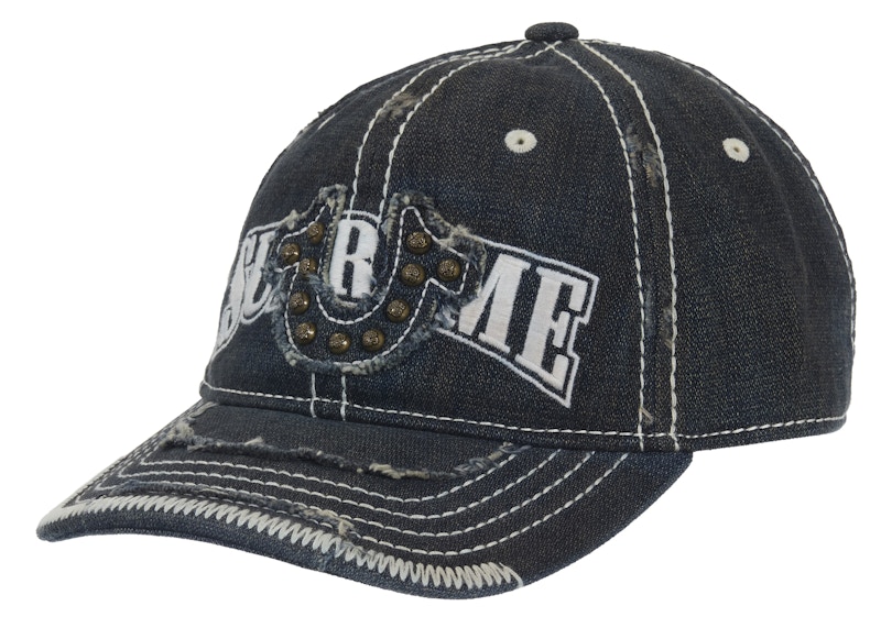 Pre-owned Supreme True Religion Mesh Back 6panel Grey In Dirty Indigo In Purple