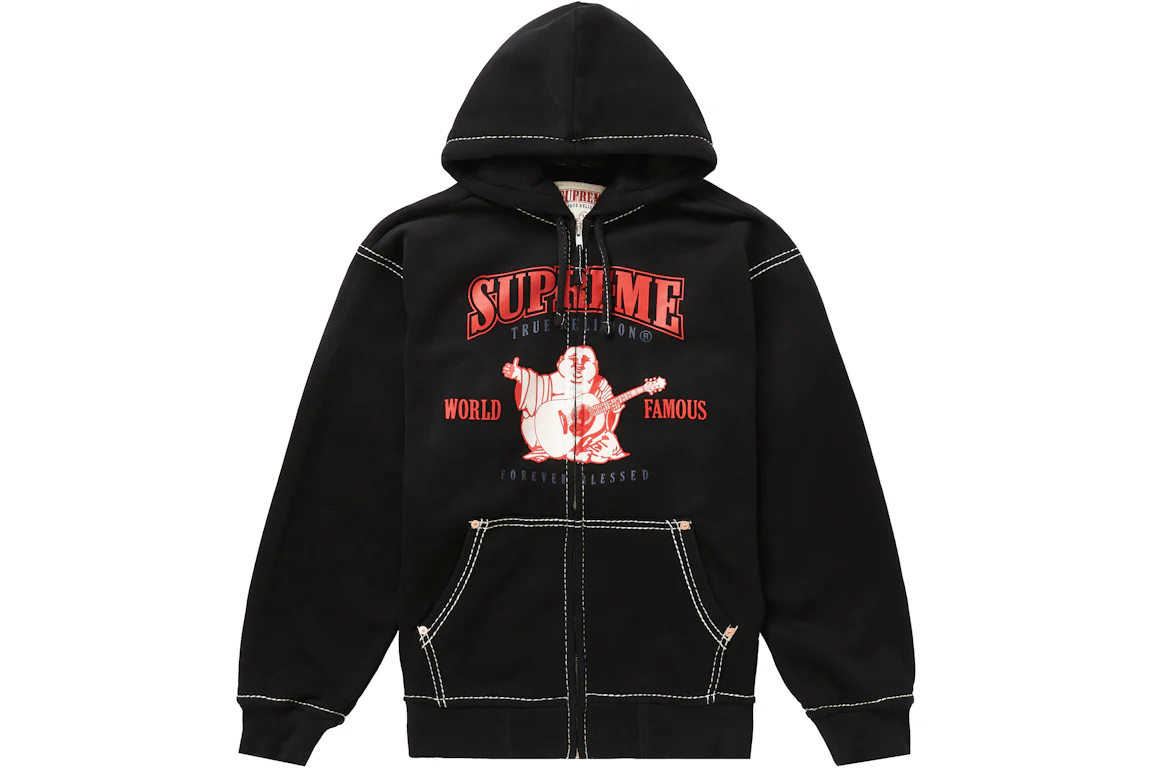 Supreme True Religion Zip Up Hooded Sweatshirt Black - FW21 Men's - US