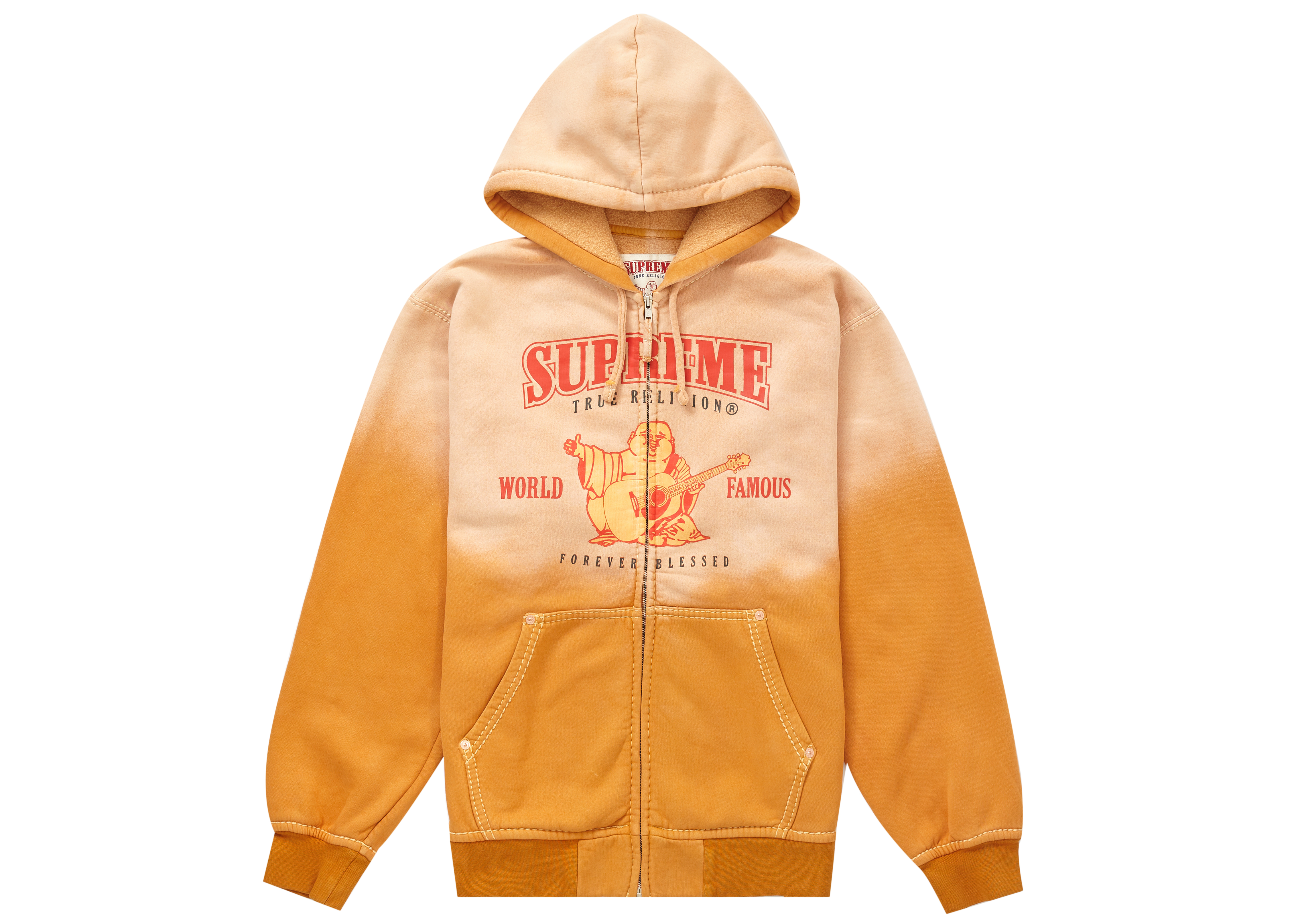 裏起毛supreme true religion zip up hoodie