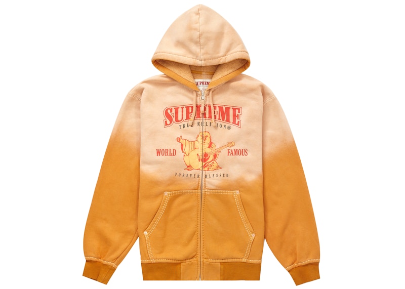 Supreme True Religion Zip Up Hooded Sweatshirt Dusty Orange Men's