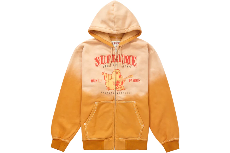 Supreme True Religion Zip Up Hooded Sweatshirt Dusty Orange