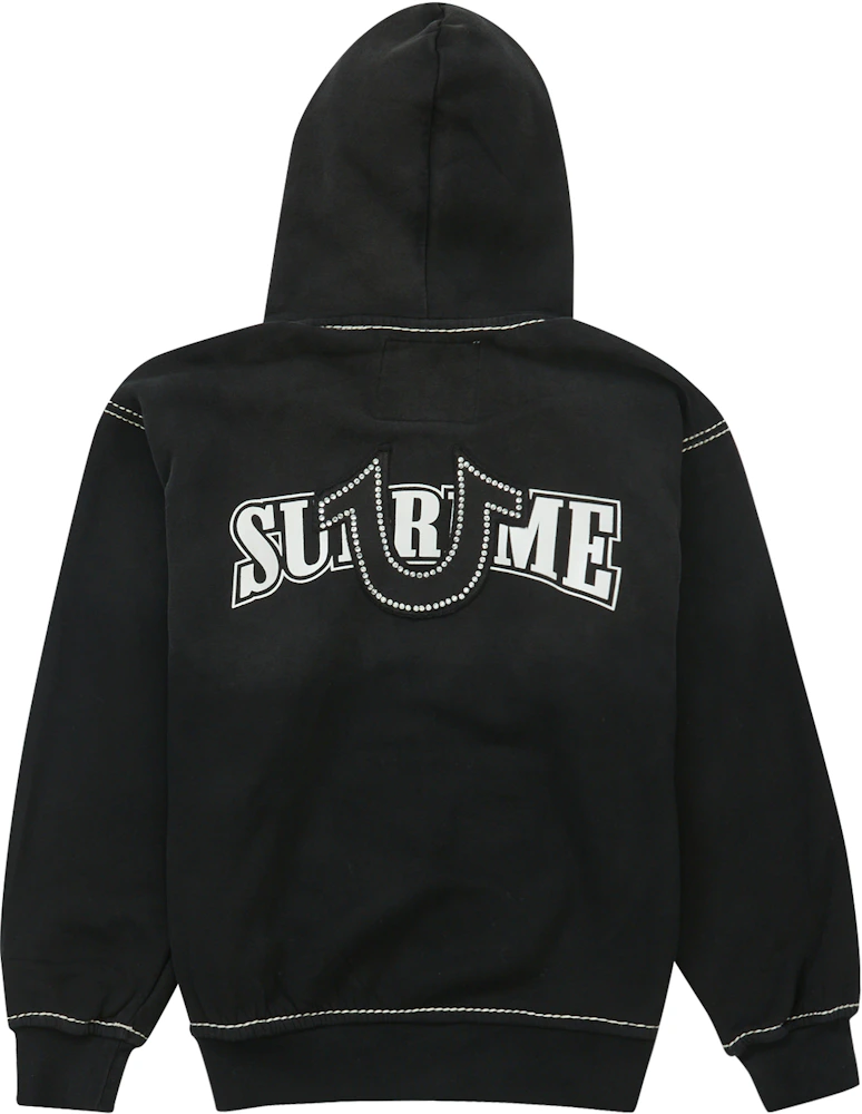 Supreme True Religion Zip Up Hooded Sweatshirt (FW22) Black Men's