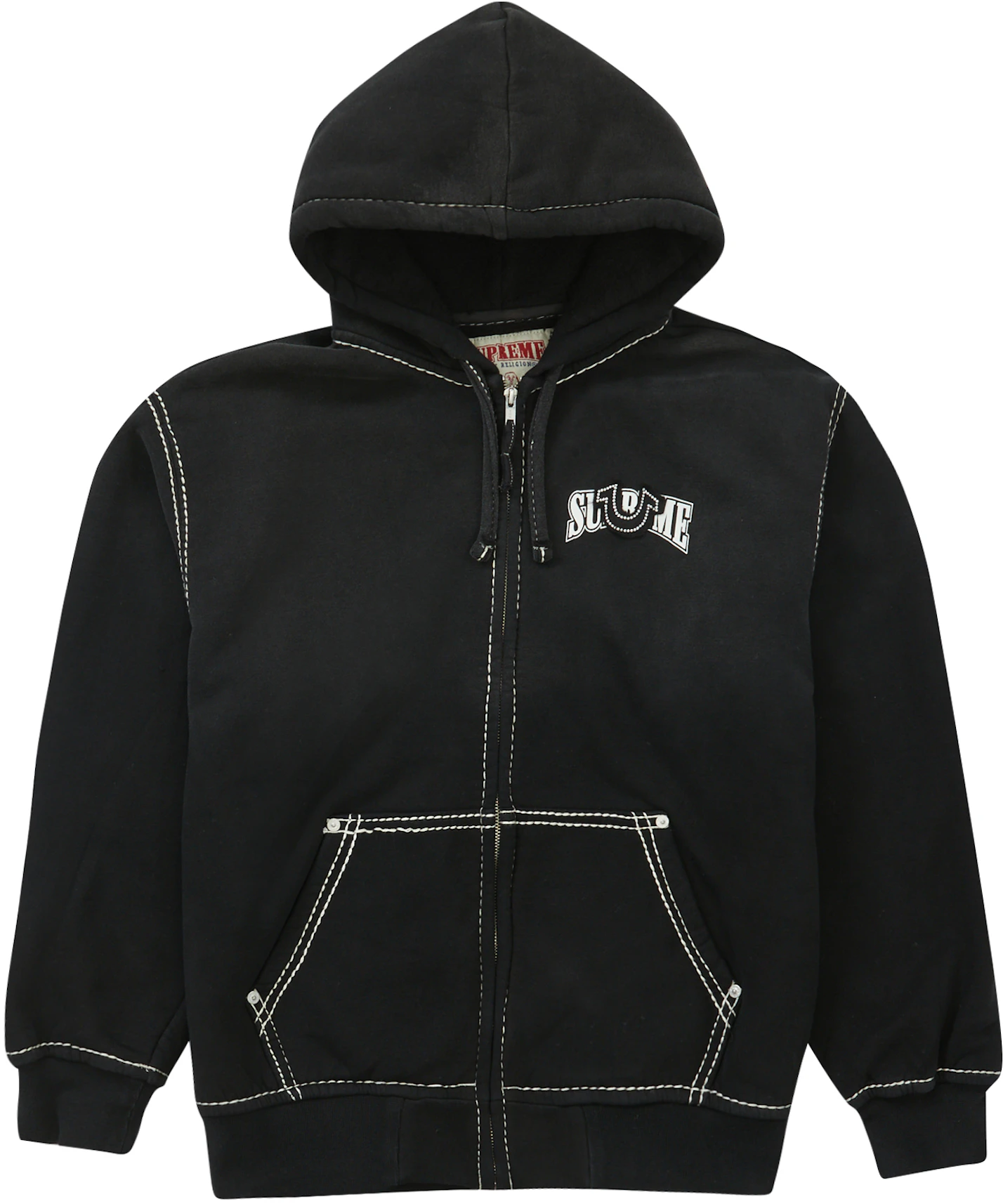 Supreme True Religion Zip Up Hooded Sweatshirt (FW22) Black - FW22 - GB