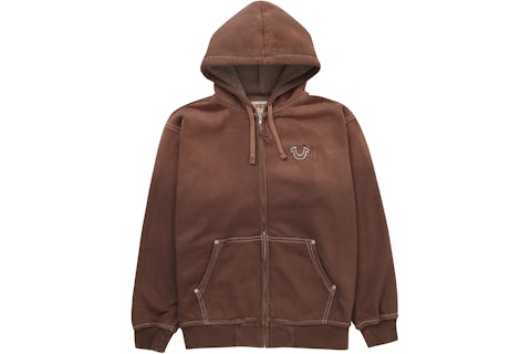 Supreme True Religion Zip Up Hooded Sweatshirt (FW22) Brown Men's