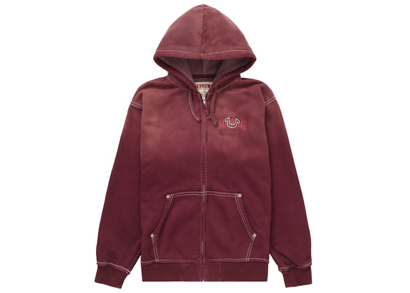 Supreme maroon hot sale hoodie