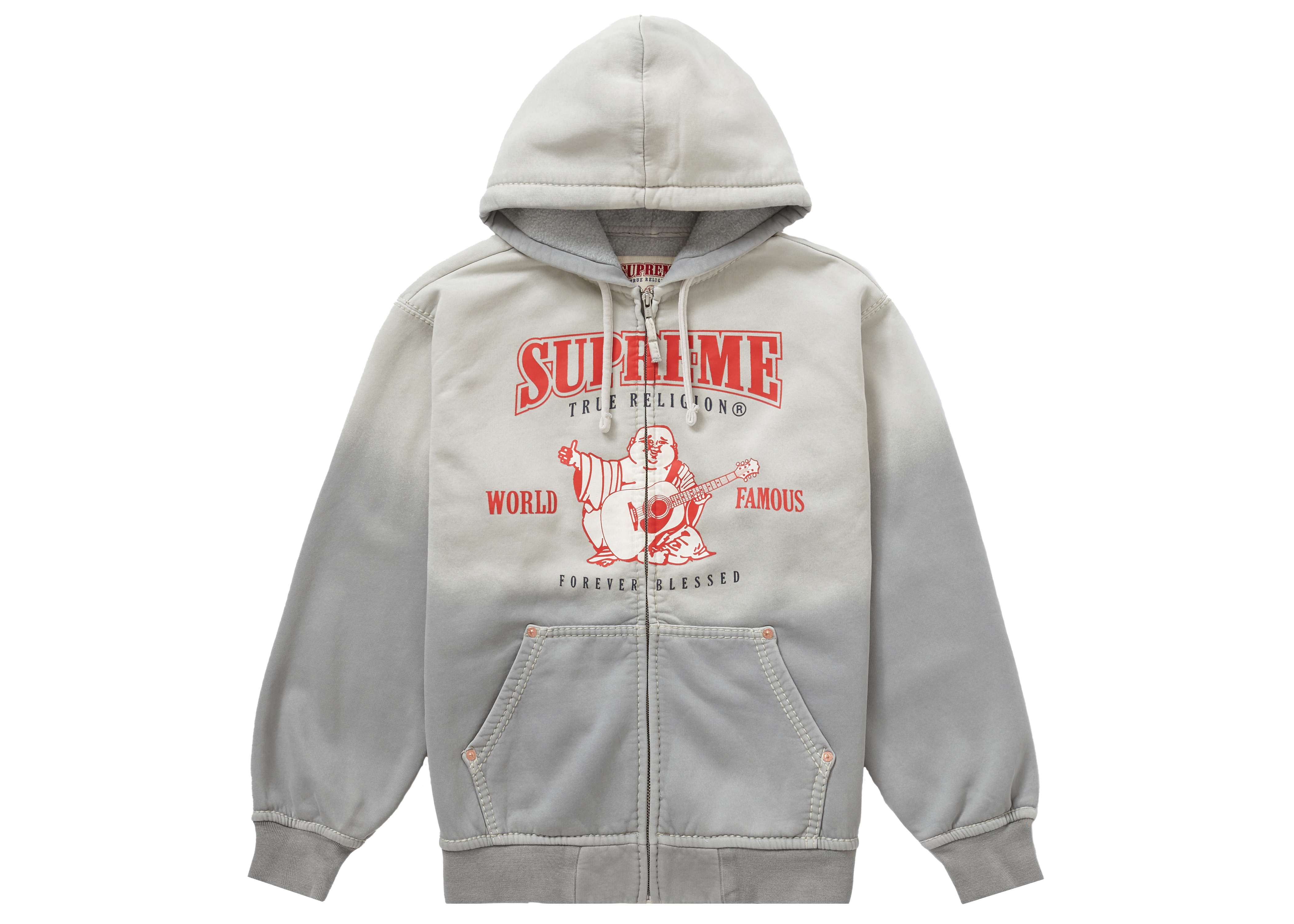 Supreme True Religion Zip Up Hooded Sweatshirt Light Grey メンズ 
