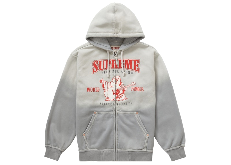 Supreme True Religion Zip Up Hooded Sweatshirt Light Grey Men s