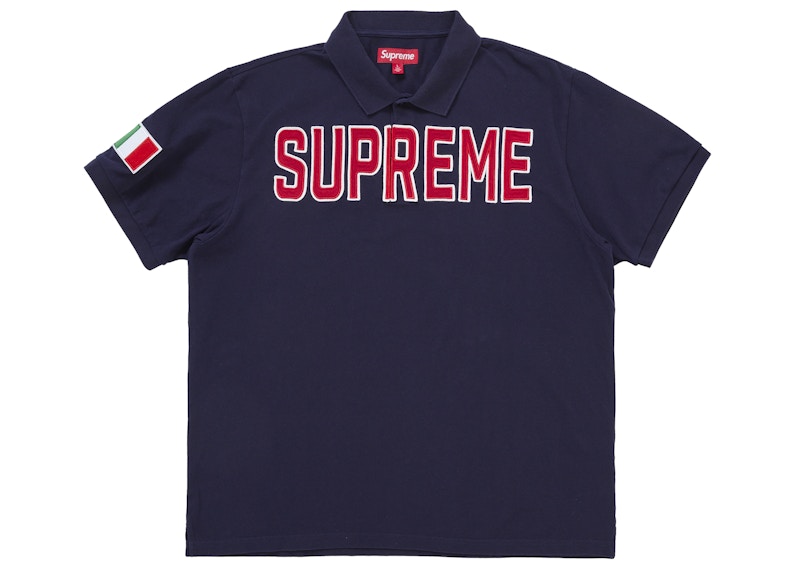 Supreme Twill Appliqué Polo Navy Men's - FW25 - GB