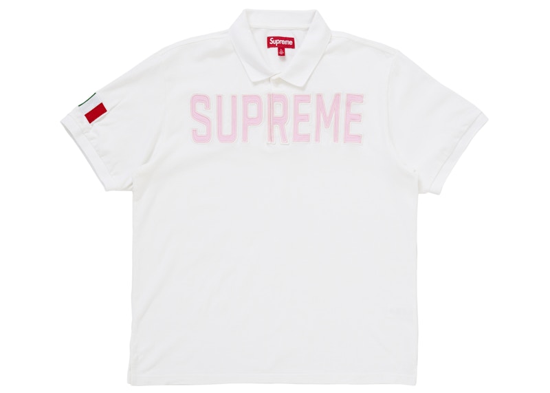 Supreme Twill Appliqué Polo White Men's - FW25 - US