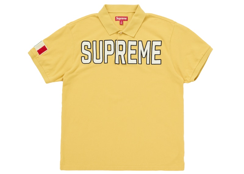Supreme Twill Appliqué Polo Yellow Men's - FW25 - US