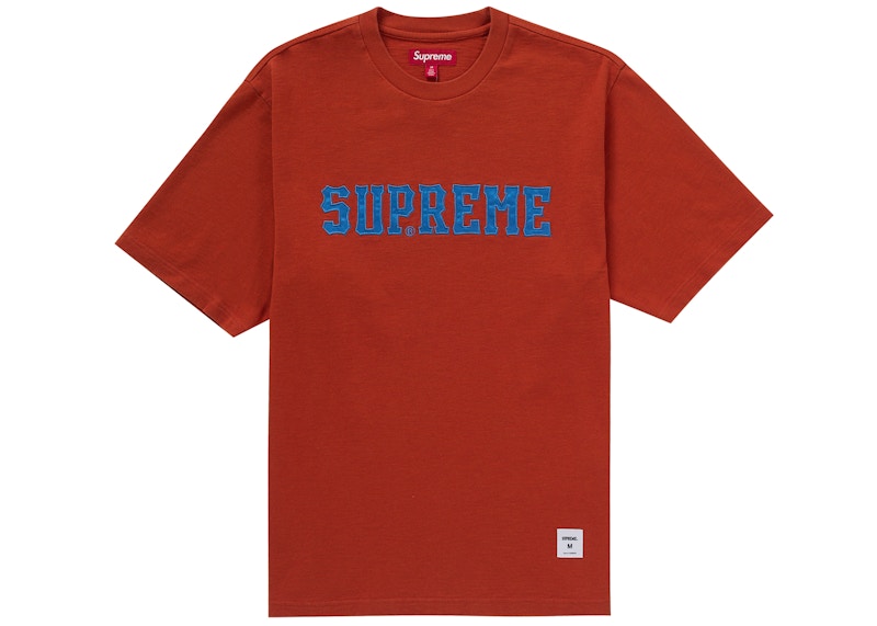 Supreme Twill Applique S/S Top Orange Men's - FW24 - US