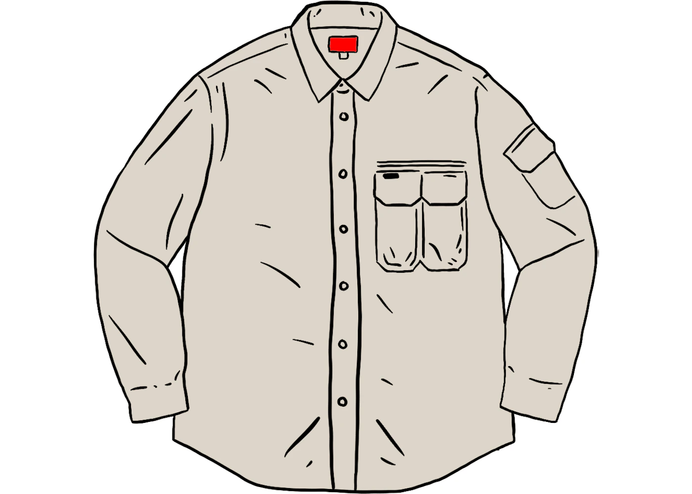Supreme Twill Multi Pocket Shirt Stone - FW20 Men's - US