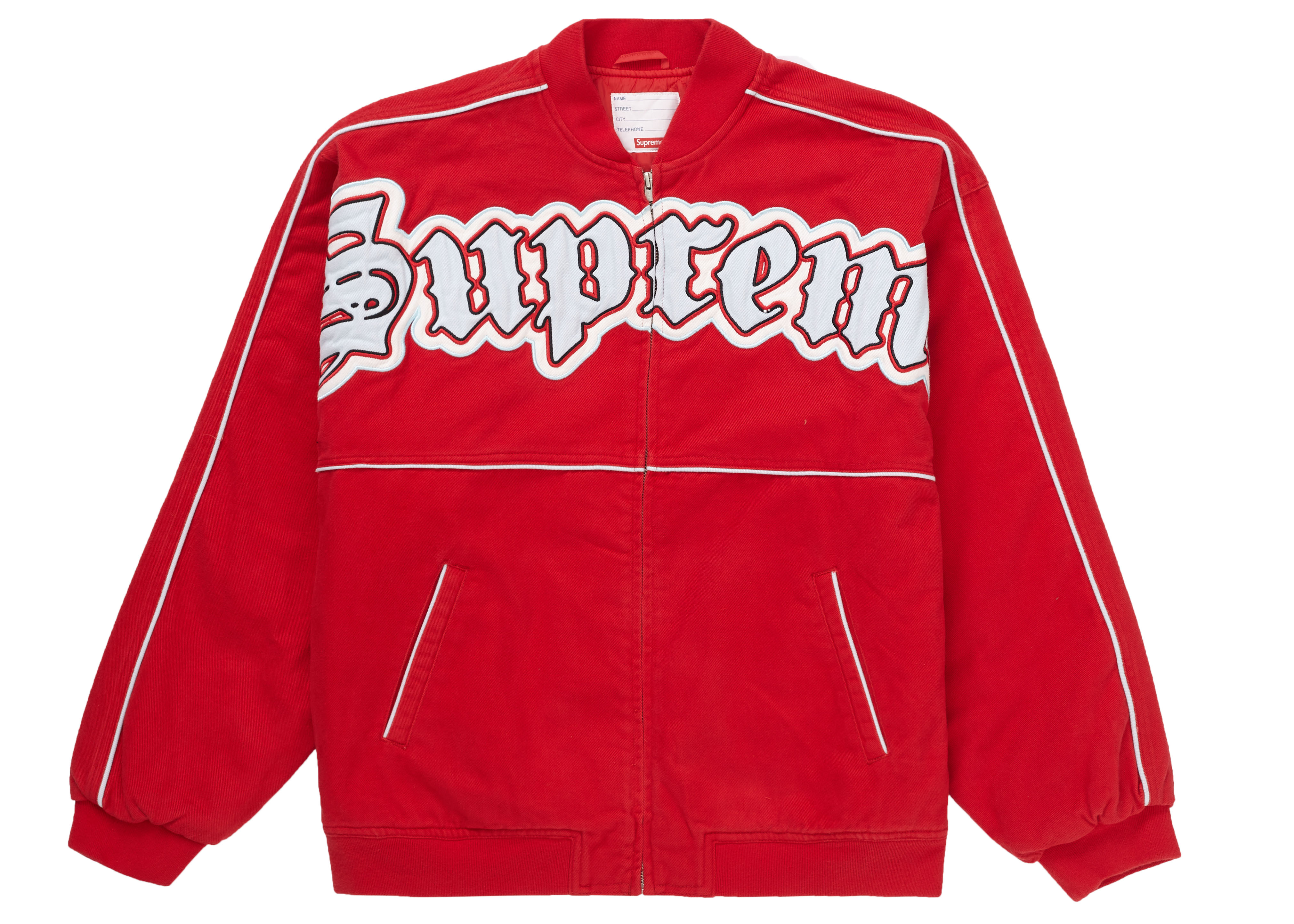 Supreme Twill Old English Varsity Jacket Red
