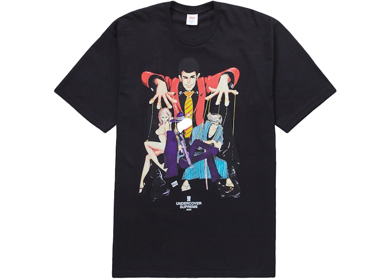 アンダーカバー × シュプリーム ルパン Tシャツ ブラック メンズ