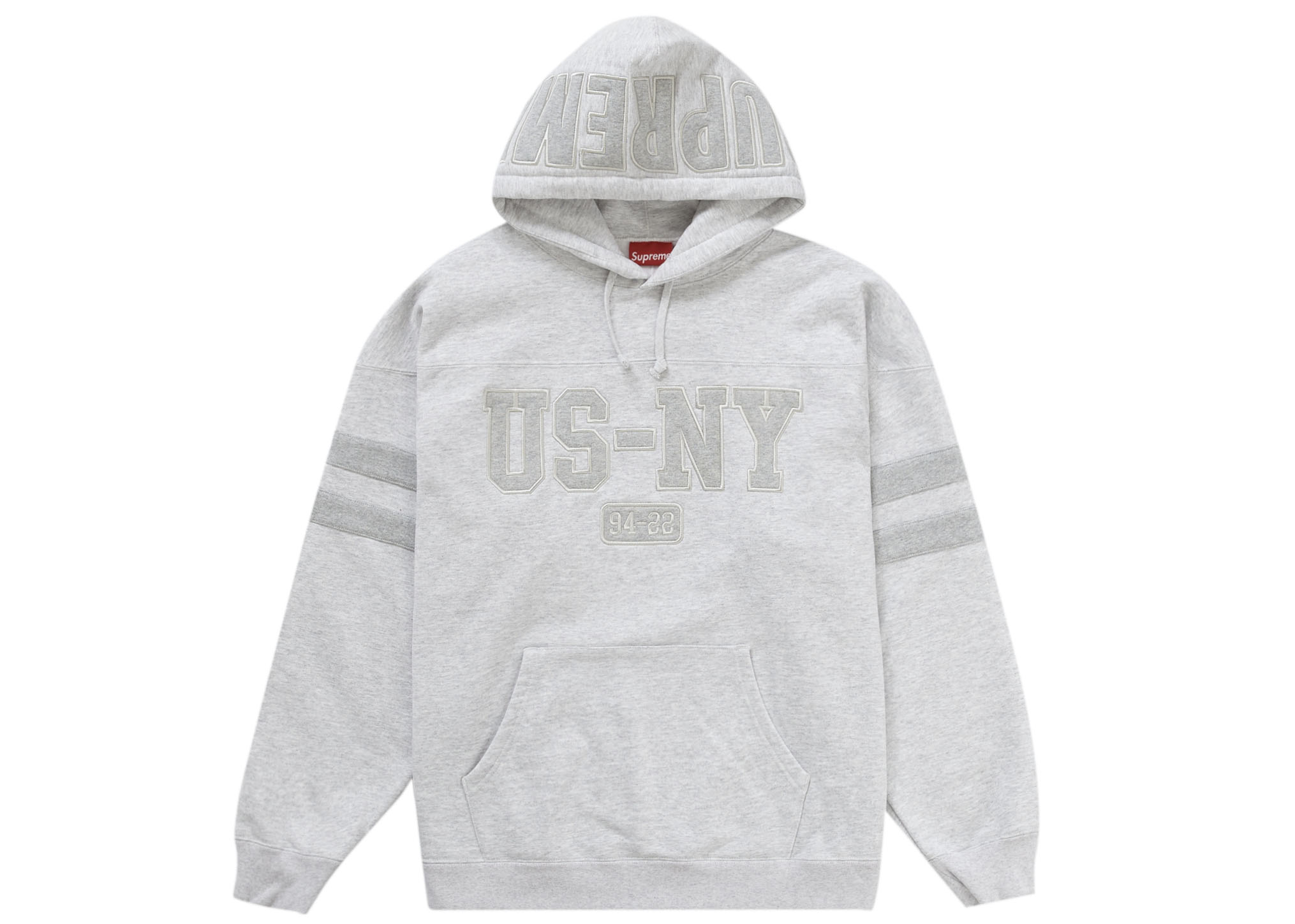 Supreme US-NY Hooded Sweatshirt Ash Grey Men's - FW22 - US