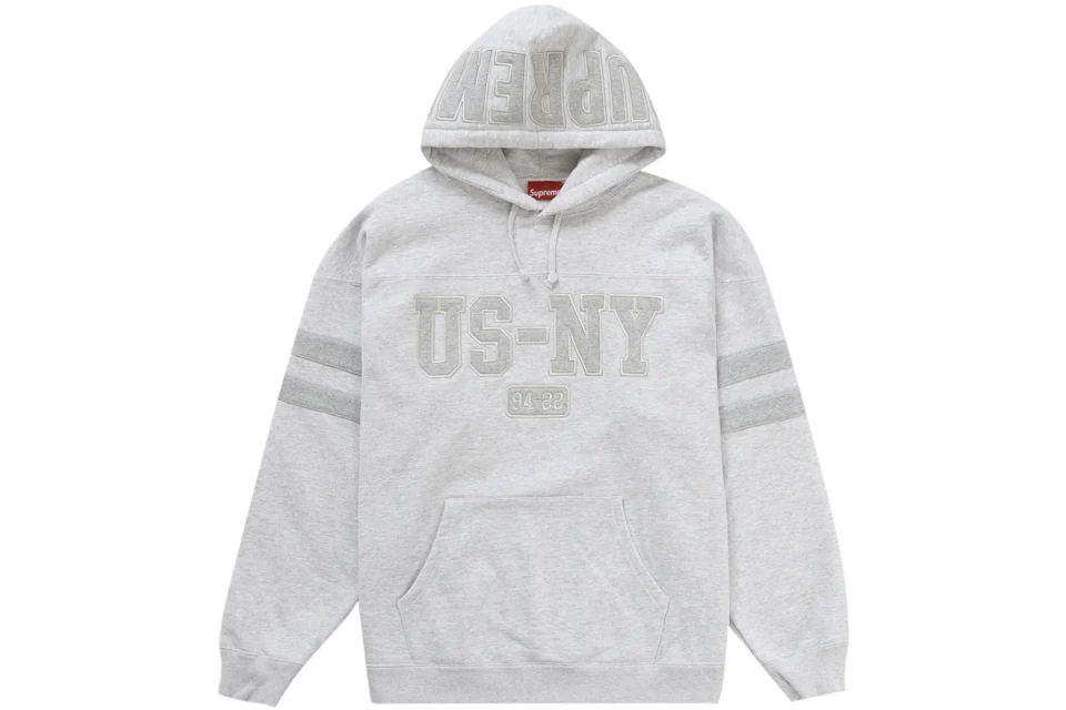 Supreme US-NY Hooded Sweatshirt Ash Grey Men's - FW22 - US