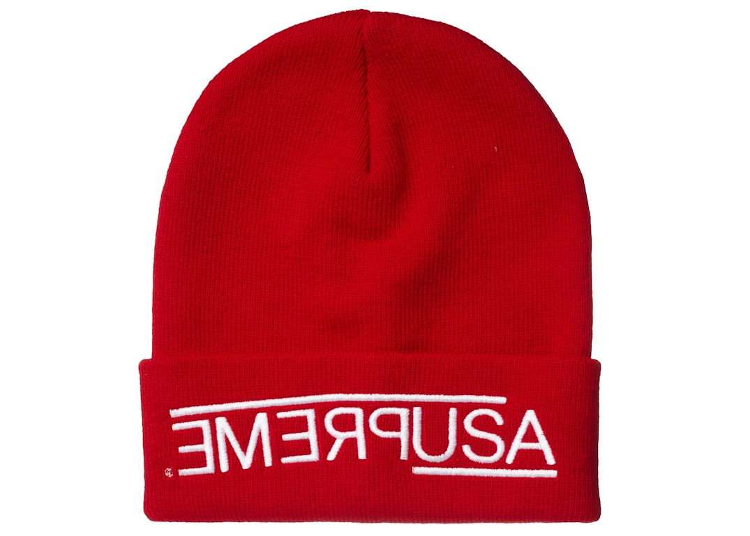 Pre-owned Supreme Usa Beanie Red