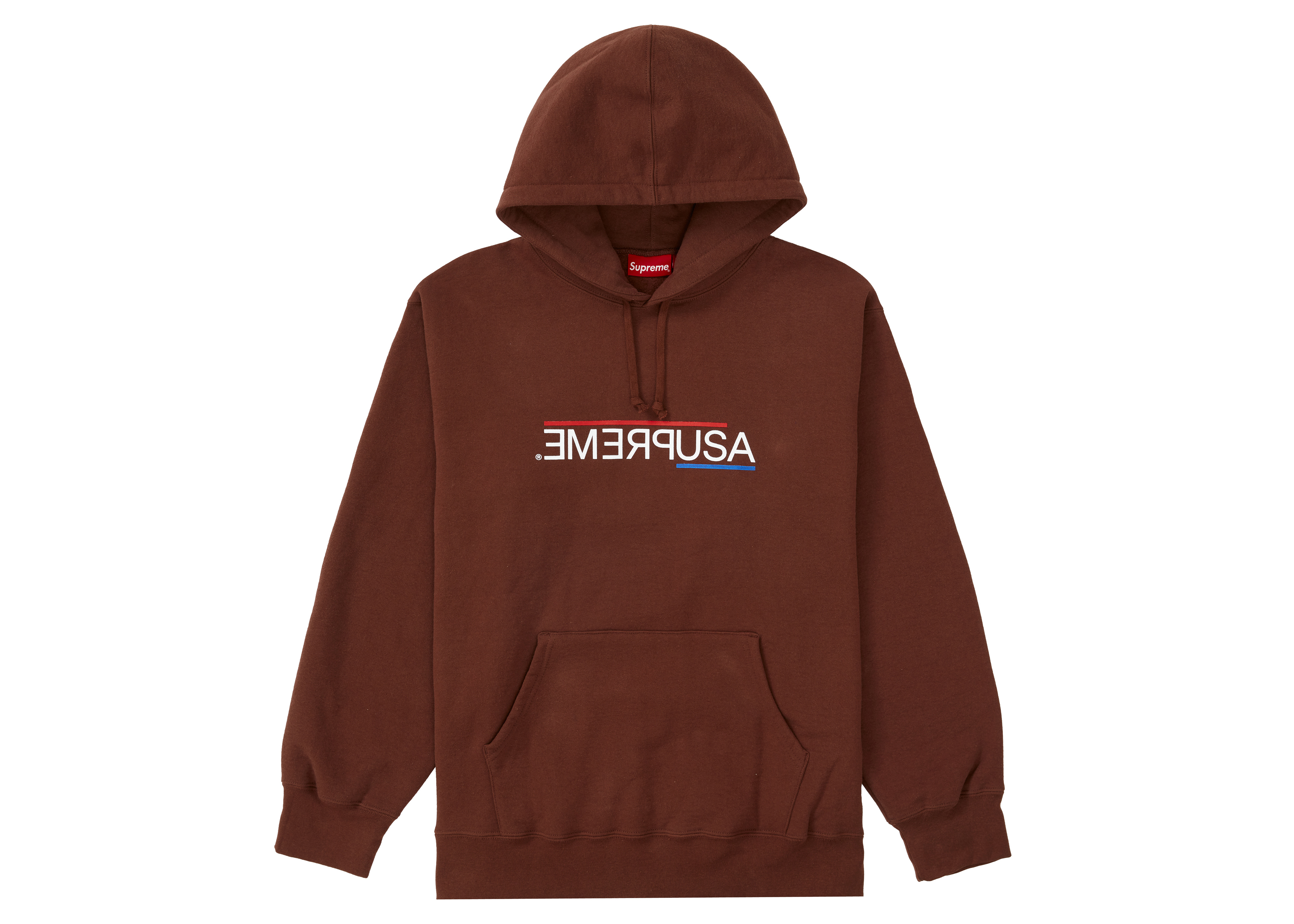Supreme USA Hooded Sweatshirt Dark Brown