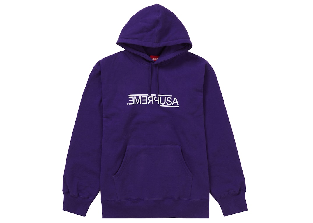 Pre-owned Supreme Usa Hooded Sweatshirt Purple