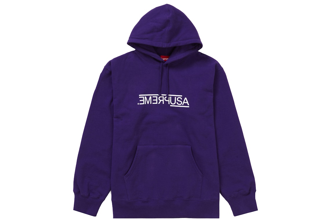 Pre-owned Supreme Usa Hooded Sweatshirt Purple