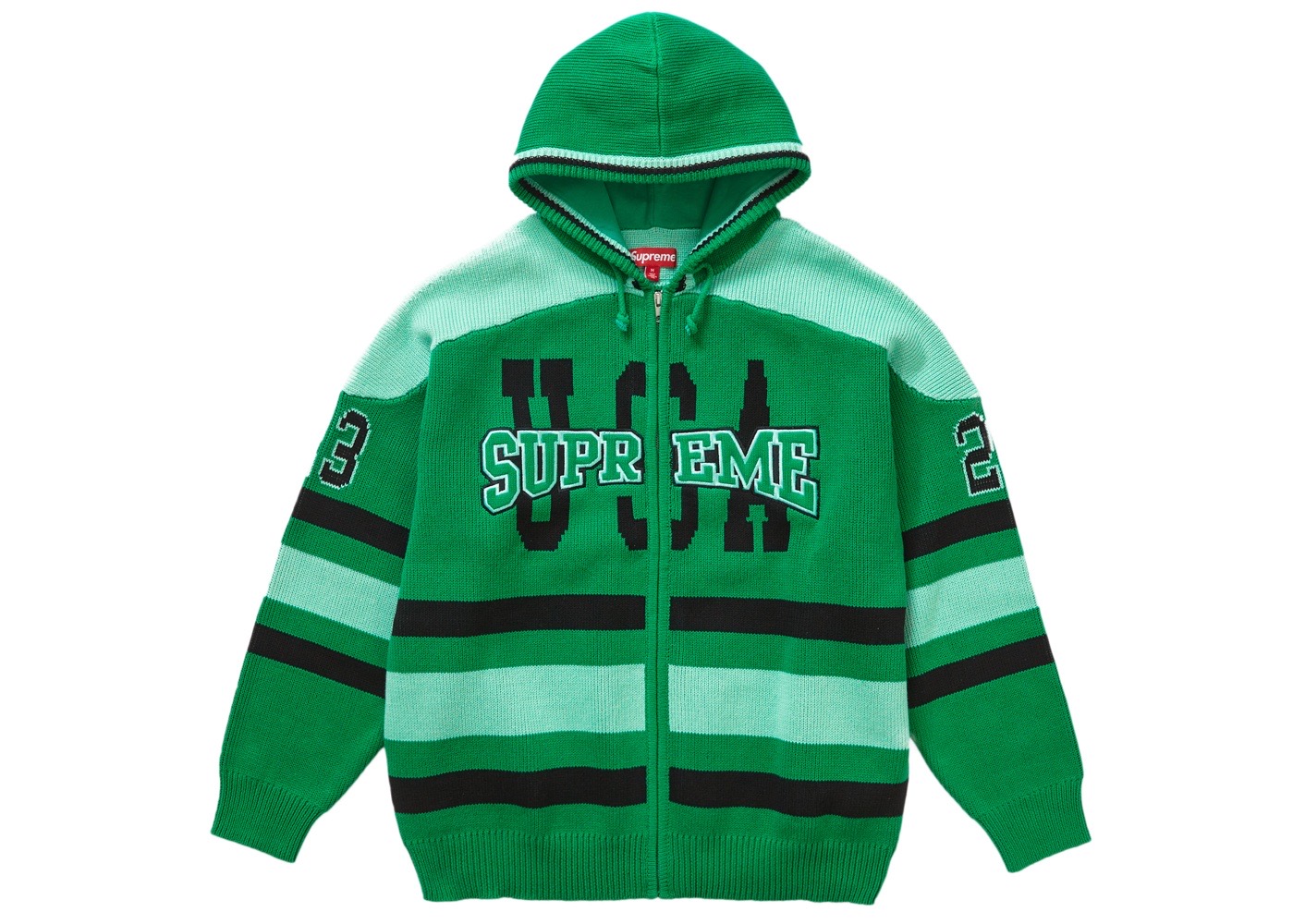 Supreme USA Zip Up Hooded Sweater Green Men's - FW23 - US