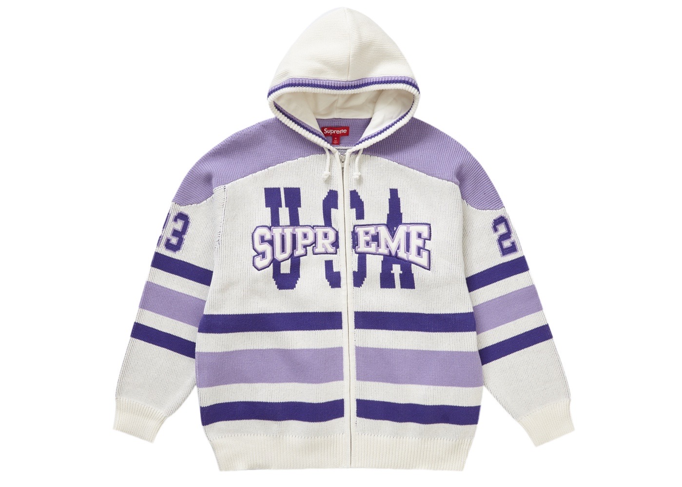 Supreme USA Zip Up Hooded Sweater White