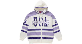 Supreme USA Zip Up Hooded Sweater White