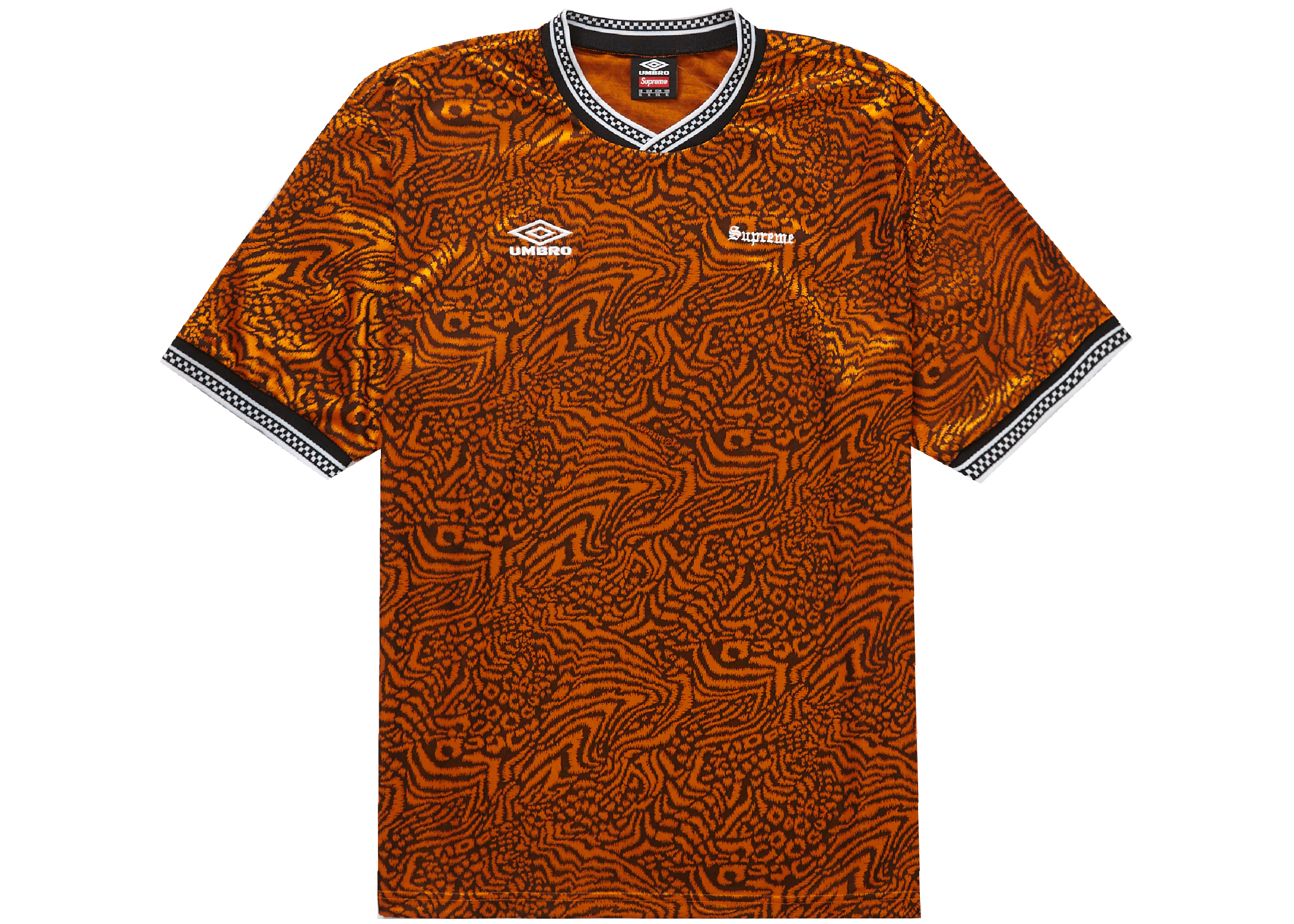 Supreme Umbro Jacquard Animal Print Soccer Jersey Orange Men's
