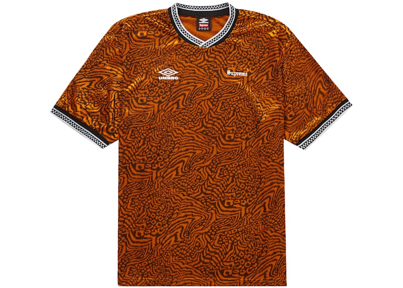 Supreme Umbro Jacquard Animal Print Soccer Jersey Orange - SS23